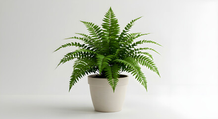 Boston Fern in White Pot &ndash; Tanaman Pakis Boston dalam Pot Putih