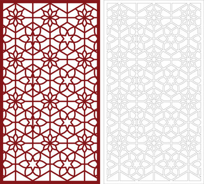 Intricate geometric floral pattern cnc ready partition design for home decor and craftingt