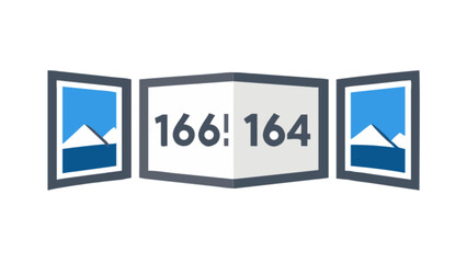 Abstract photo gallery exhibition with frames and landscape view for creative design