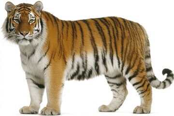 Obraz premium Full shot of a tiger standing alert