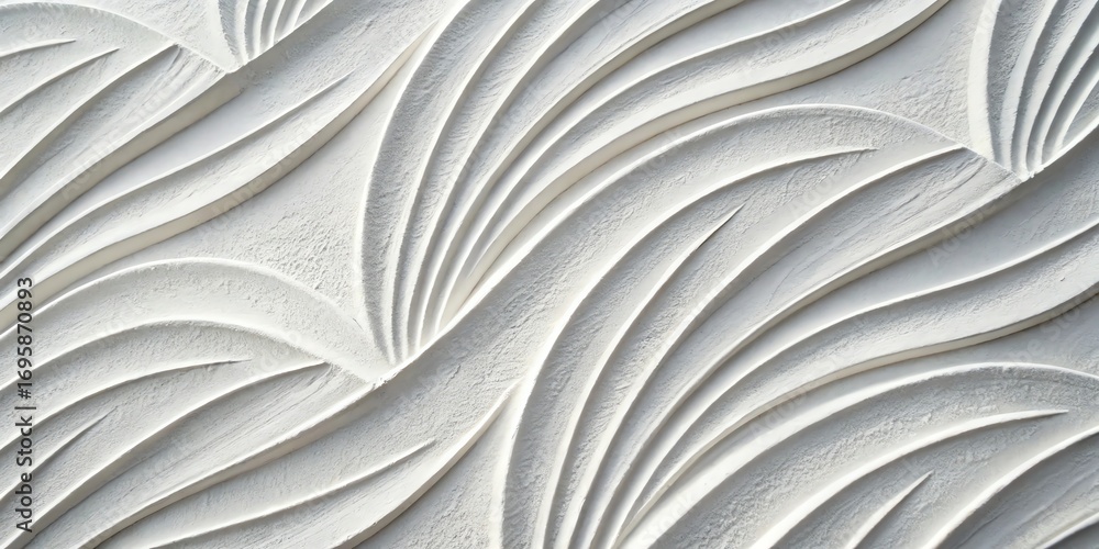 Poster textured white surface with flowing raised wavy lines abstract background pattern