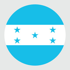 Circular Flag of  Honduras on Grey Background – Round Honduran National Emblem Icon Design