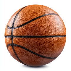 Close-up of an orange basketball against white background