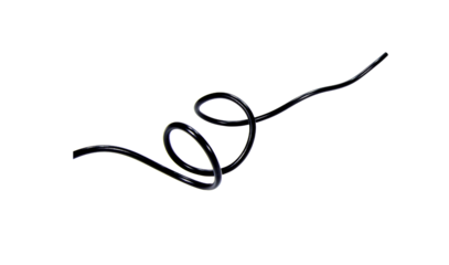 Black wire cable of usb and adapter isolated on white background.