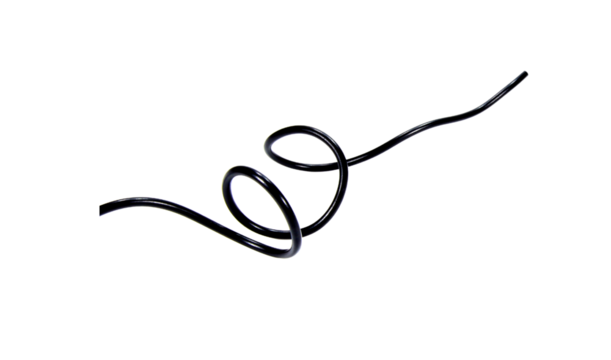 Black wire cable of usb and adapter isolated on white background.