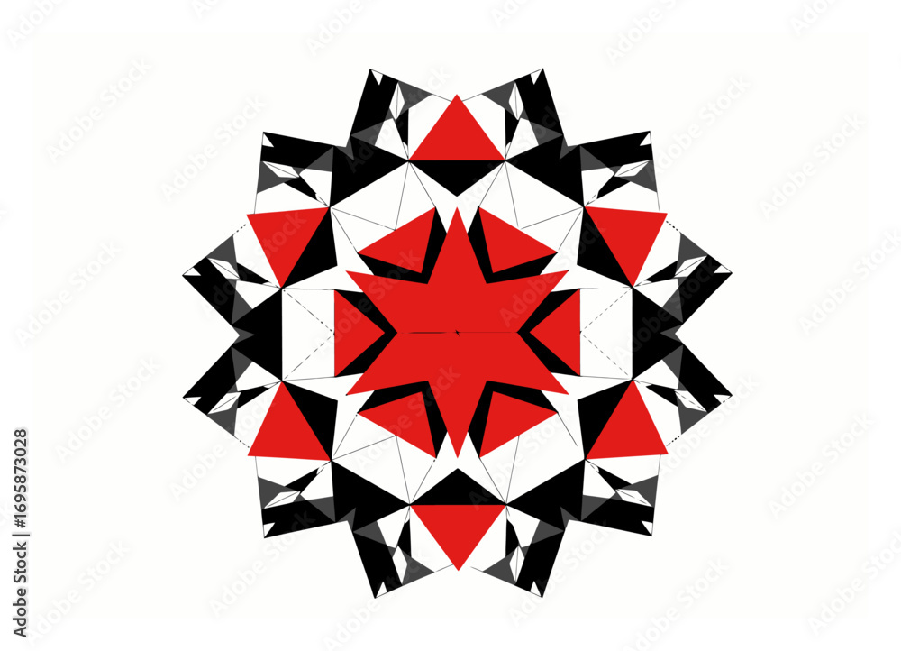 Poster minimalist geometric kaleidoscope pattern - vector design