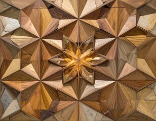 Geometric Wooden Wall Art with Concentric Swirl Motifs