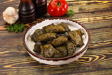 Stuffed dolma - meat in grape leaves