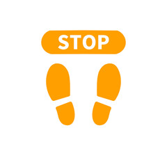 足元のSTOPサイン – Stand Here STOP Sign Icon	