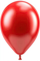 Glossy, vibrant red balloon, smooth surface