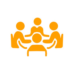 【Business Icons – Meeting】「会議・チームミーティング・ディスカッションのピクトグラム / Meeting, Team Discussion, and Collaboration Pictogram」