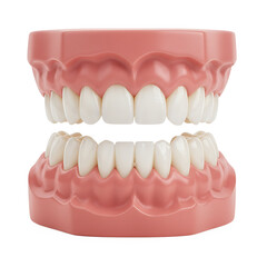 Obraz premium Dental model showcasing realistic human teeth on pink base 