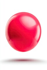 Glossy, vibrant, red sphere, isolated on white