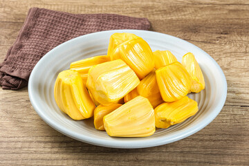 Raw ripe yellow jackfruit segment