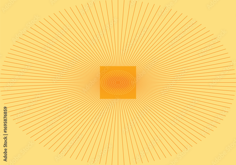 Poster abstract geometric pattern with central square and radiating lines | modern background design for pr