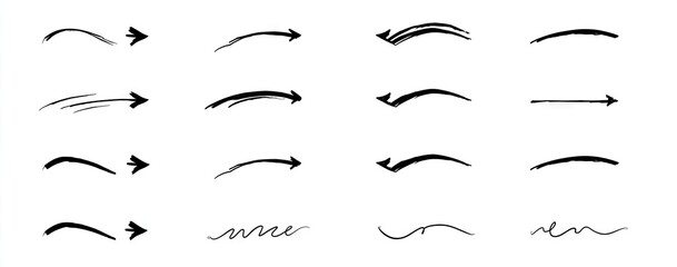 Various hand-drawn arrow and swirl design elements