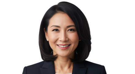 Confident Business woman Smiling Portrait on Black Background Professional Headshot