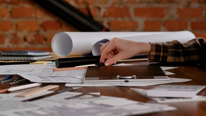 Architectural Planning and Design Process at Work Desk