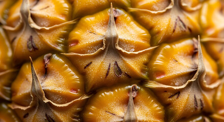 Fototapeta premium Close-up of pineapple skin texture