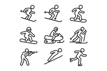 Obraz premium Winter Sports and Activities Icons_simple_compose