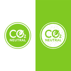 Carbon neutral badges vector design