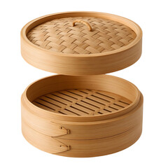 Bamboo Steamer Isolated on White Background