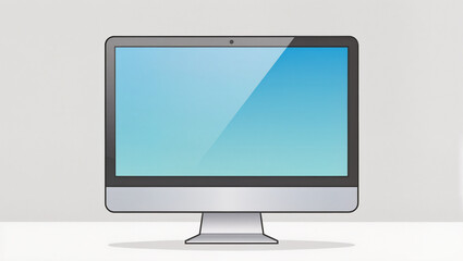 Fototapeta premium Vector flat style computer monitor illustration.