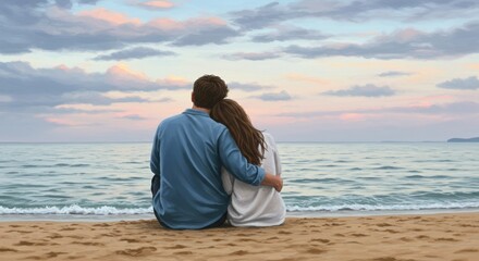 Fototapeta premium couple on the beach