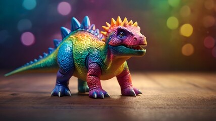 Fototapeta premium Colorful dinosaur figurine