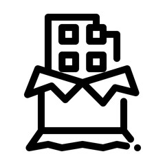 line art icon of a chocolate for a birthday event	