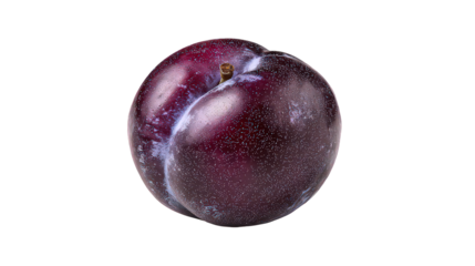 Red Plum with Purple Sparkle on Black Background