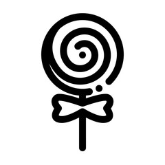 line art icon of a lollipop for a birthday event	