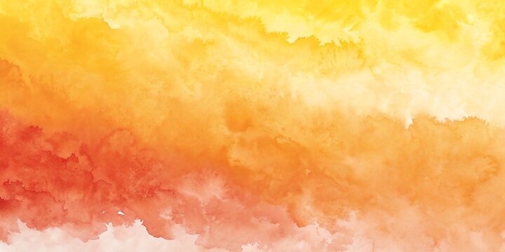 Vibrant warm watercolor wash background with flowing gradients of yellow orange and red hues - Powered by Adobe