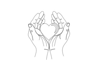 Fototapeta premium Gentle hands cradle a delicate heart, symbolizing care, love, and profound connection