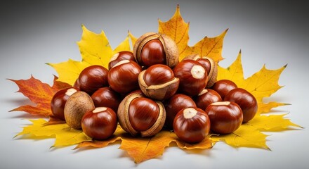 Autumnal Arrangement: Horse Chestnuts and Fall Leaves