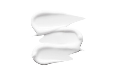 A sample of a white cosmetic moisturizer or anti-aging cream. Isolated on a white background.