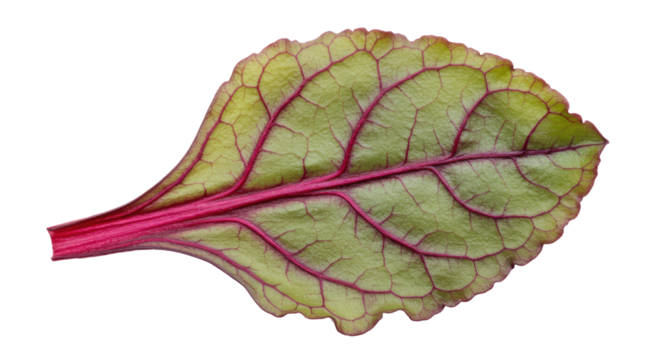 Single vibrant red leaf with prominent veins.