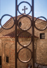 One of the churches in Ohrid with the cross figure on its door