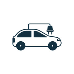 Eco-friendly car icon with white background vector stock illustration