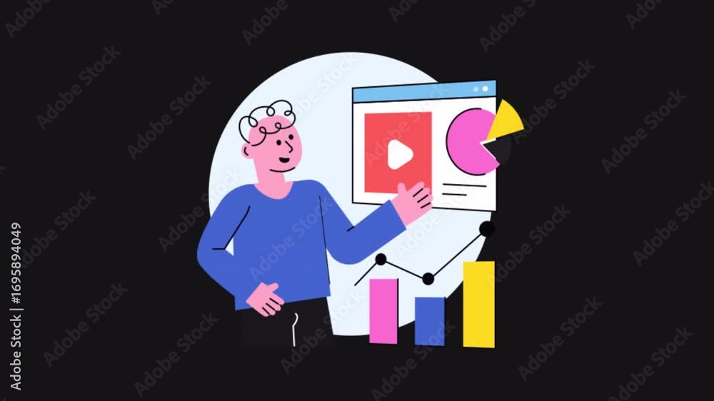 Poster video analytics 2d motion graphics animation alpha channel