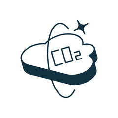 Emission reduction icon with white background vector stock illustration