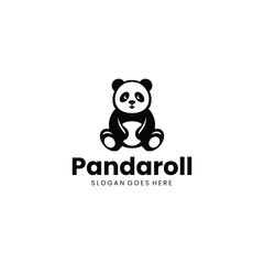Modern Silhouette Panda Logo Design