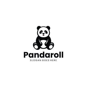Modern Silhouette Panda Logo Design