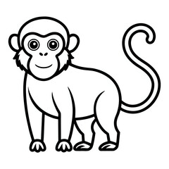 Obraz premium monkey ,illustration outline isolated on white background