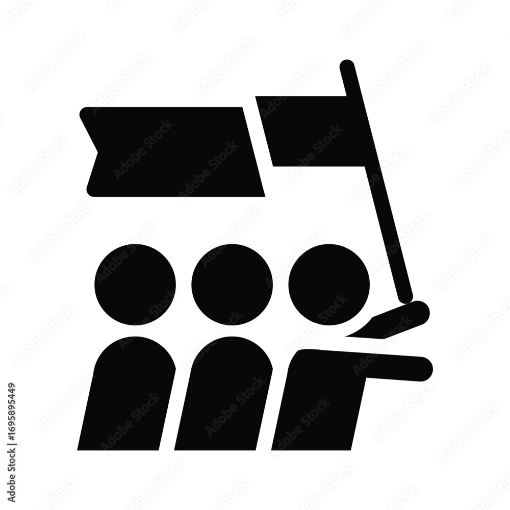 Poster team work solid icon vector design good for web or mobile app