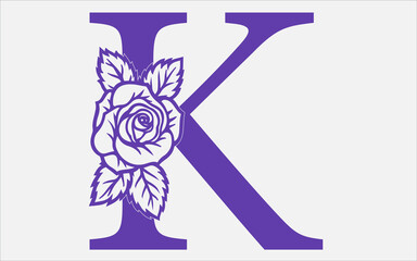 Floral alphabet a-z vector design, Alphabet vector. 1-10 number vector.