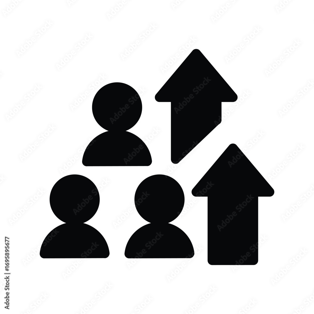 Poster team improvement solid icon vector design good for web or mobile app