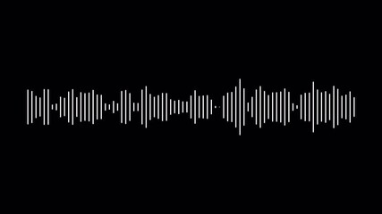 lines audio wave visualisation with transparent background, audio sound waveform spectrum animation, line digital minimalist sound wave animation with alpha channel. - Powered by Adobe