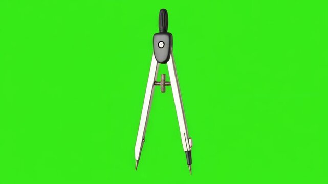 Drafting compass with a pencil attached on one leg, used to draw precise circles.