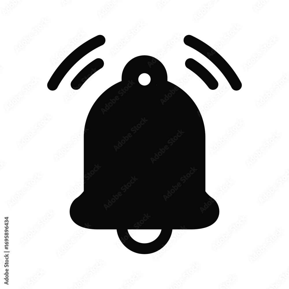 Poster notofication bell solid icon vector design good for web or mobile app